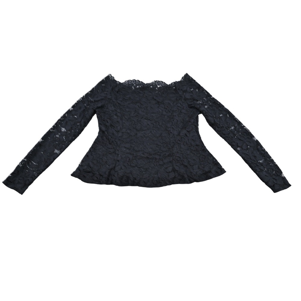 iClosam Black Lace Top XL Off The Shoulder Long Sleeve Peplum Blouse Whimsigoth